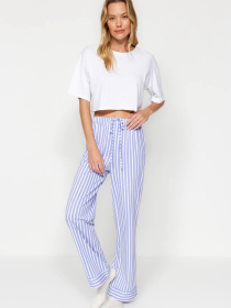 Низ піжами Trendyol модель THMAW24PJ00001/Beyaz-Mavi Фото