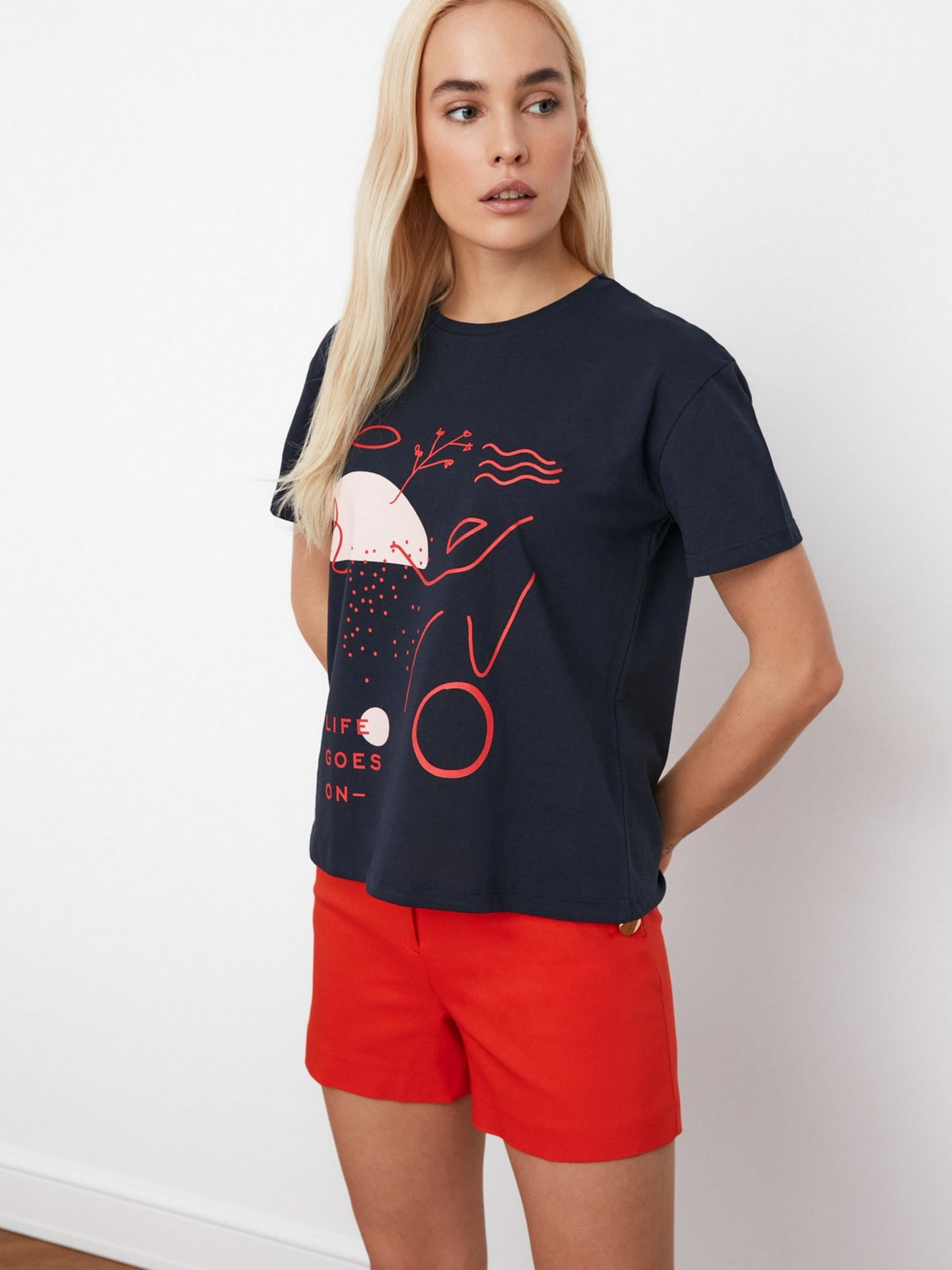 Футболки і поло Trendyol модель TWOSS21TS0520/Lacivert Фото