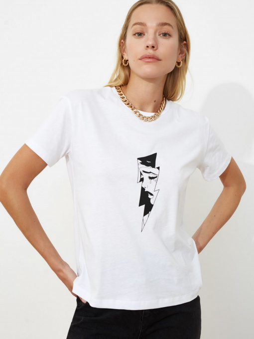 Футболки и поло Trendyol модель TWOSS19GS0144/Beyaz Фото