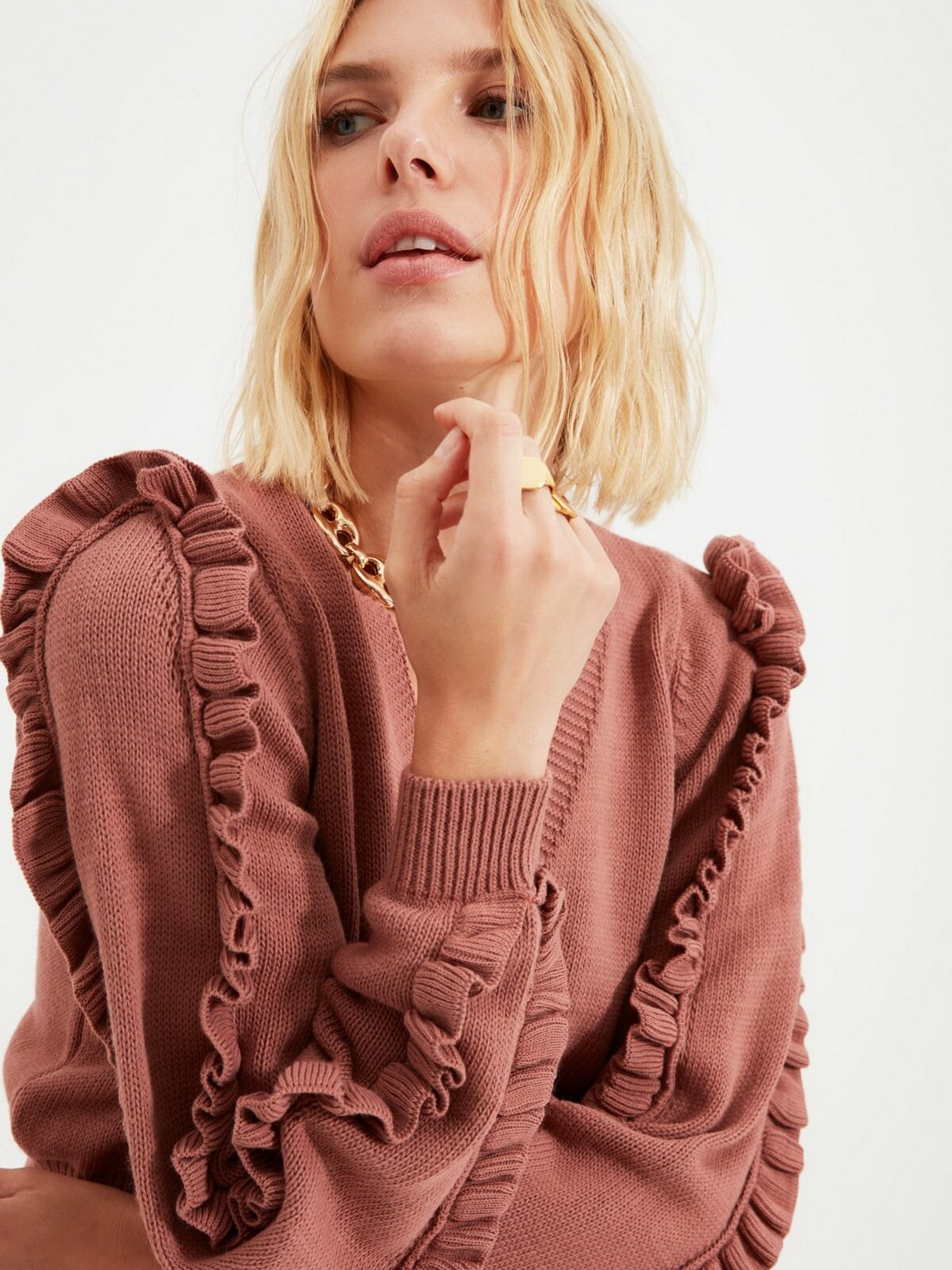 Кардиган Trendyol модель TWOAW21HI0195/Gul Kurusu Фото