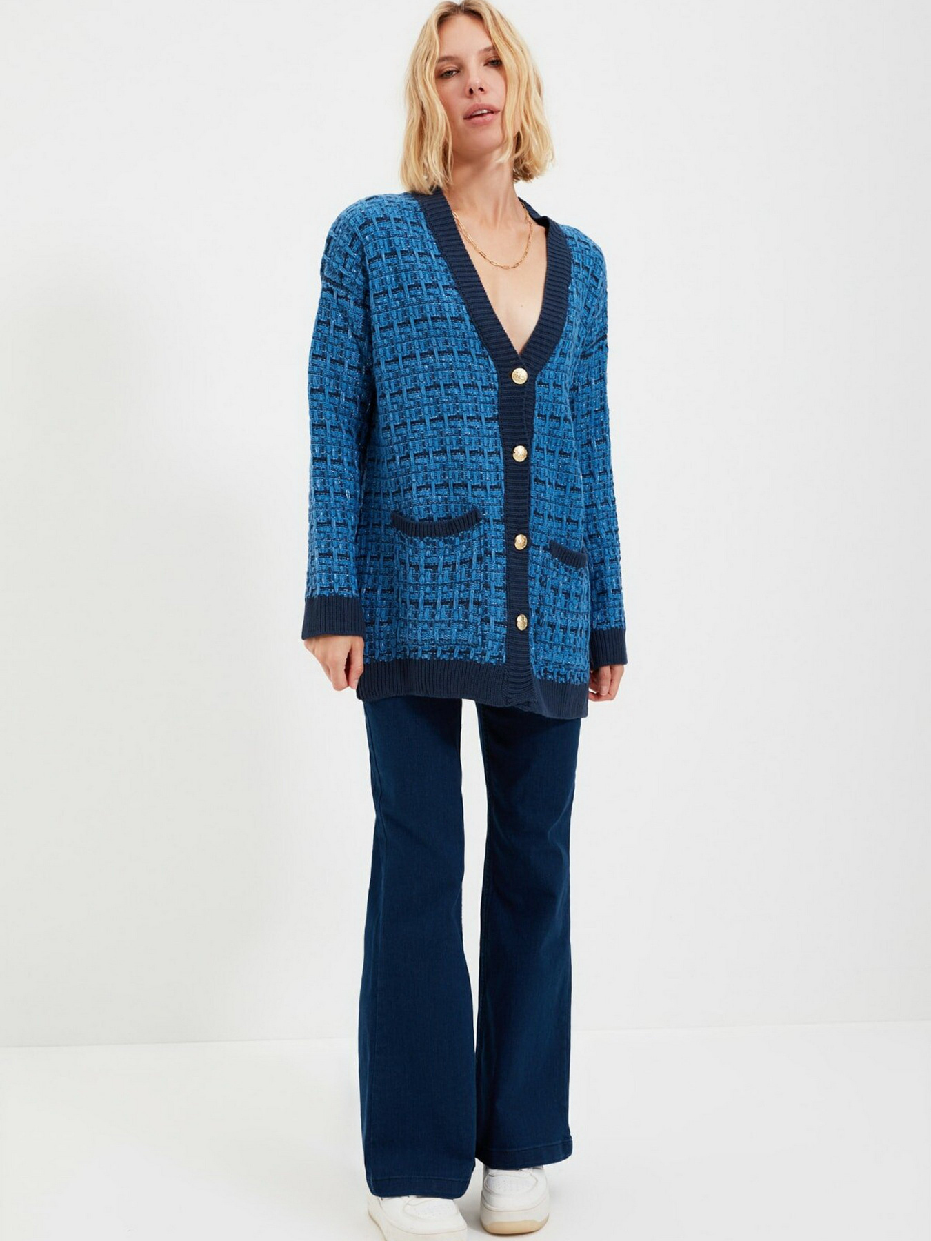 Кардиган Trendyol модель TWOAW21HI0250/Indigo Фото