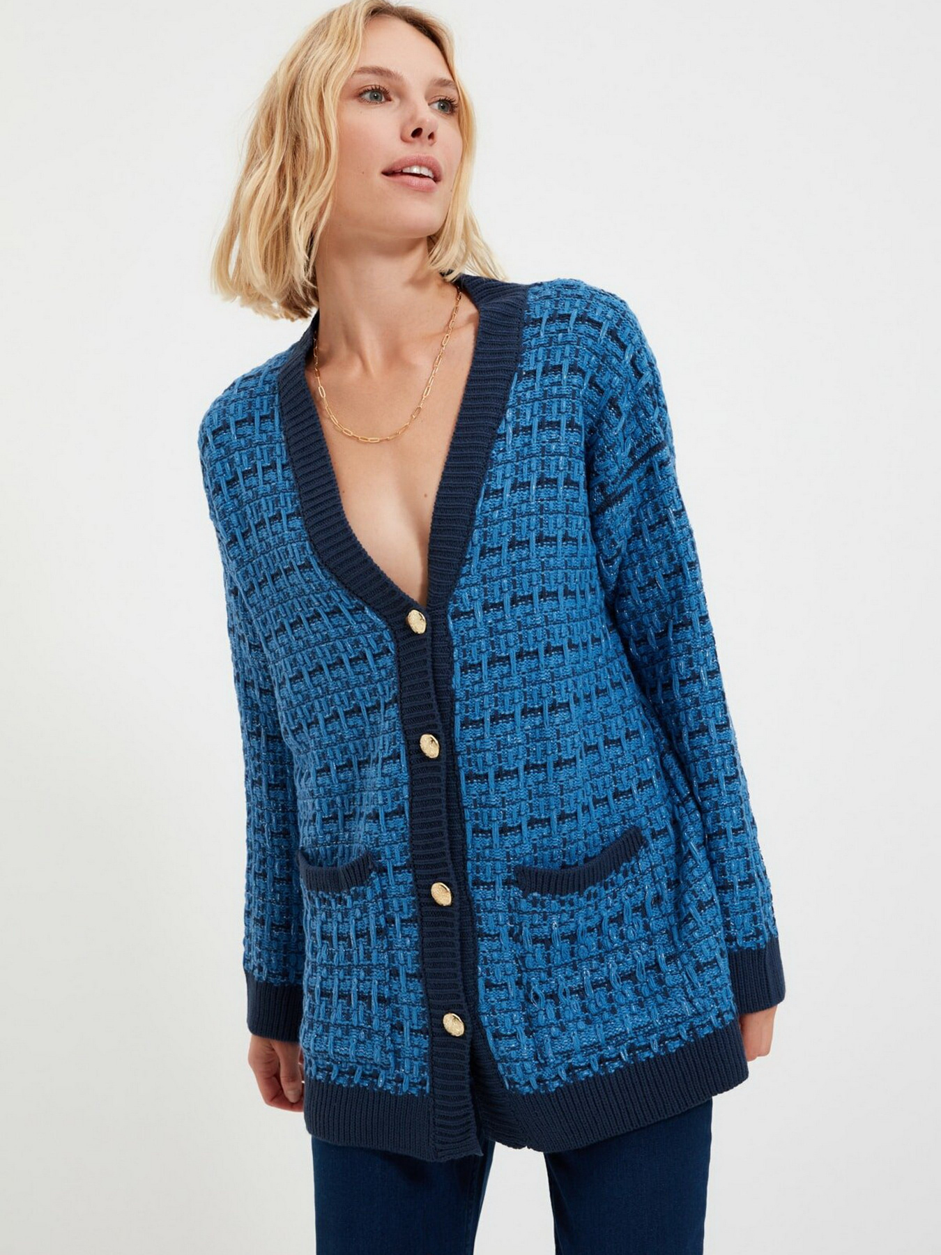 Кардиган Trendyol модель TWOAW21HI0250/Indigo Фото