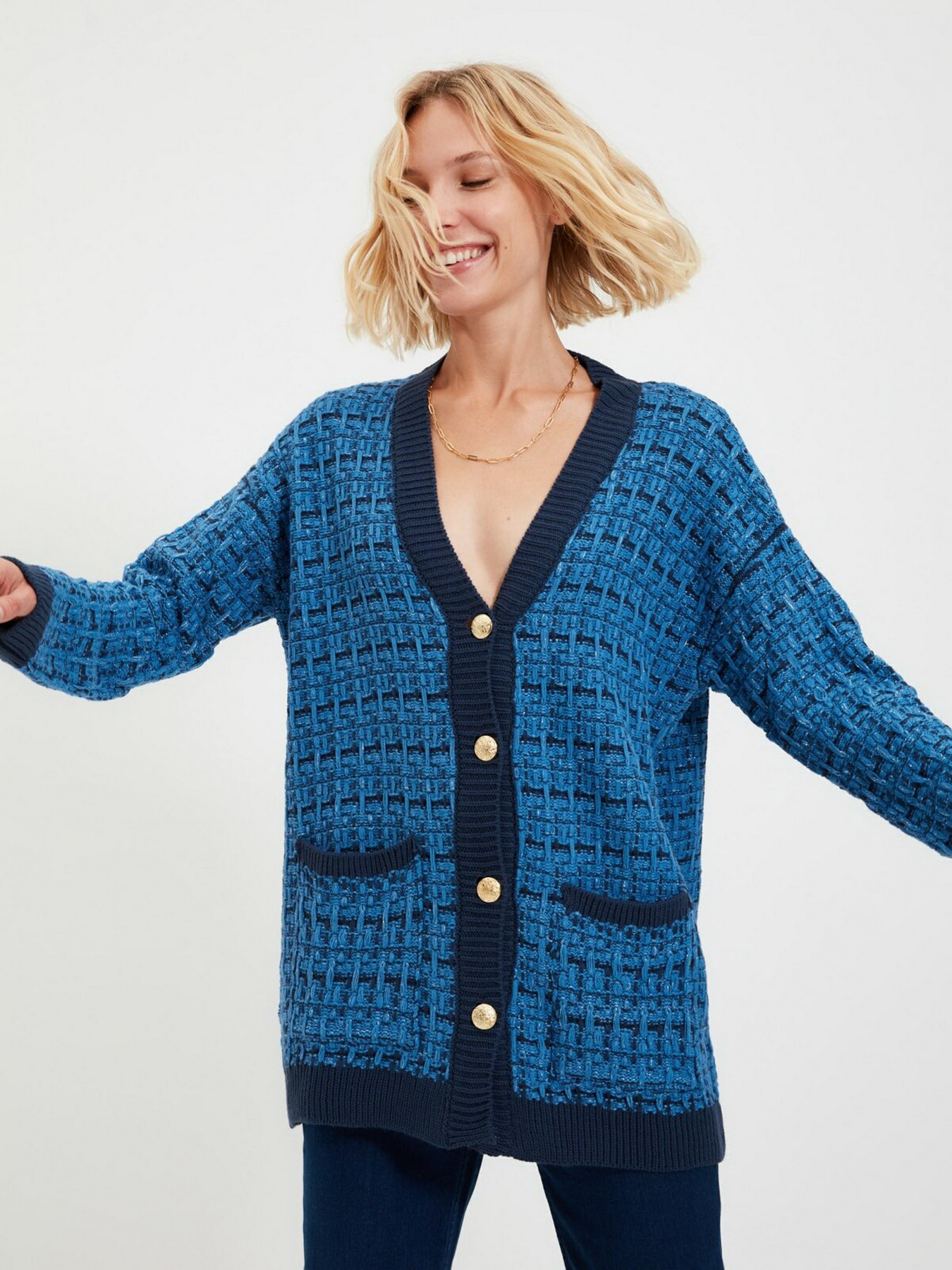 Кардиган Trendyol модель TWOAW21HI0250/Indigo Фото