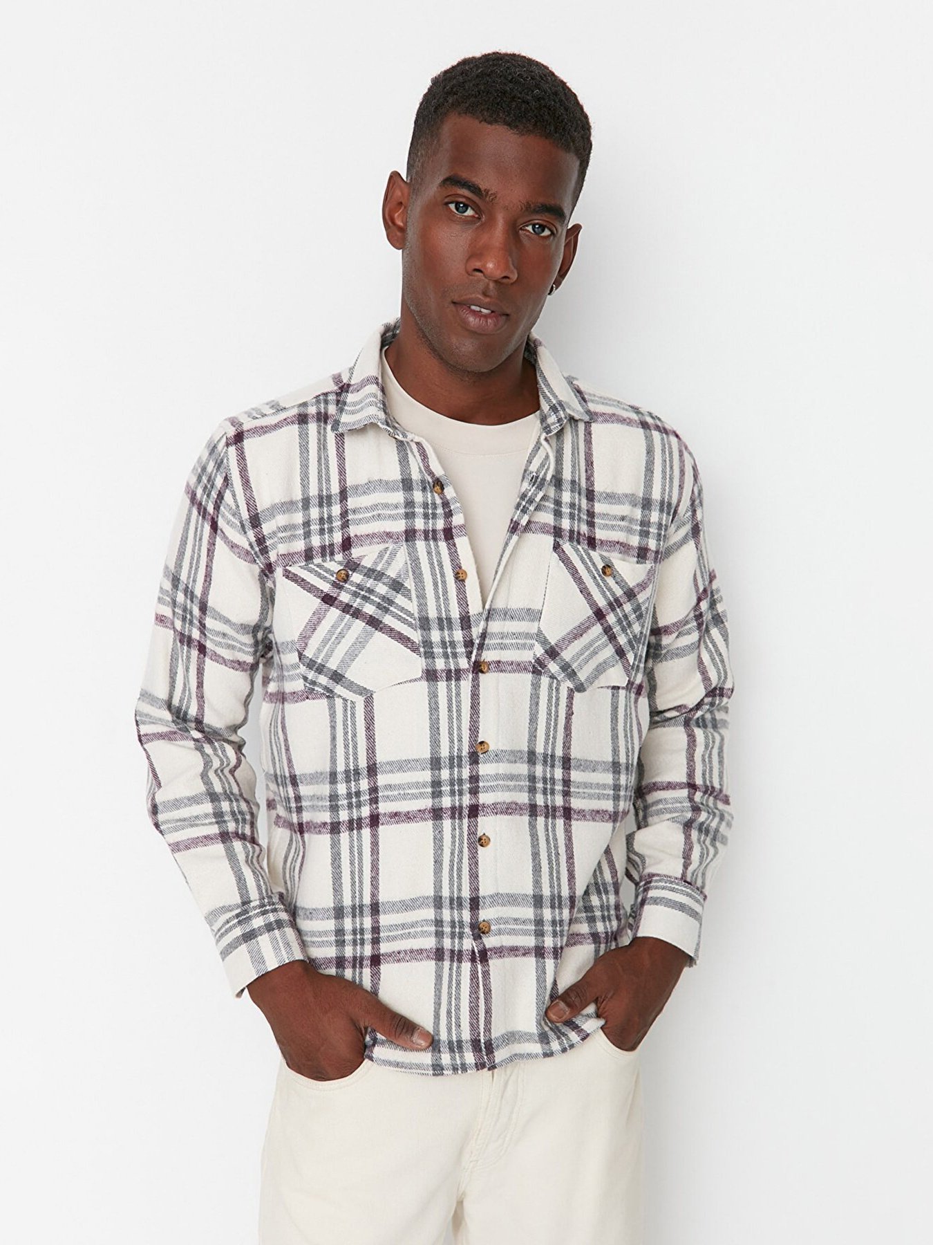 Рубашка Trendyol модель TMNAW22GO0356/Koyu Mor Фото