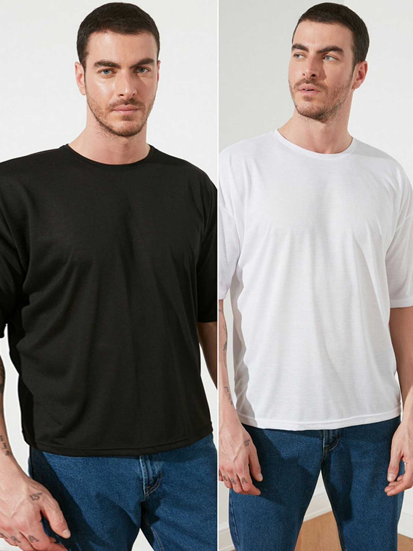 Набор футболок Trendyol модель TMNSS21TS1091/Siyah-Beyaz Фото