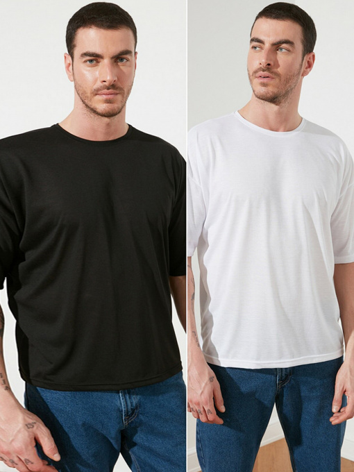 Набор футболок Trendyol модель TMNSS21TS1091/Siyah-Beyaz Фото