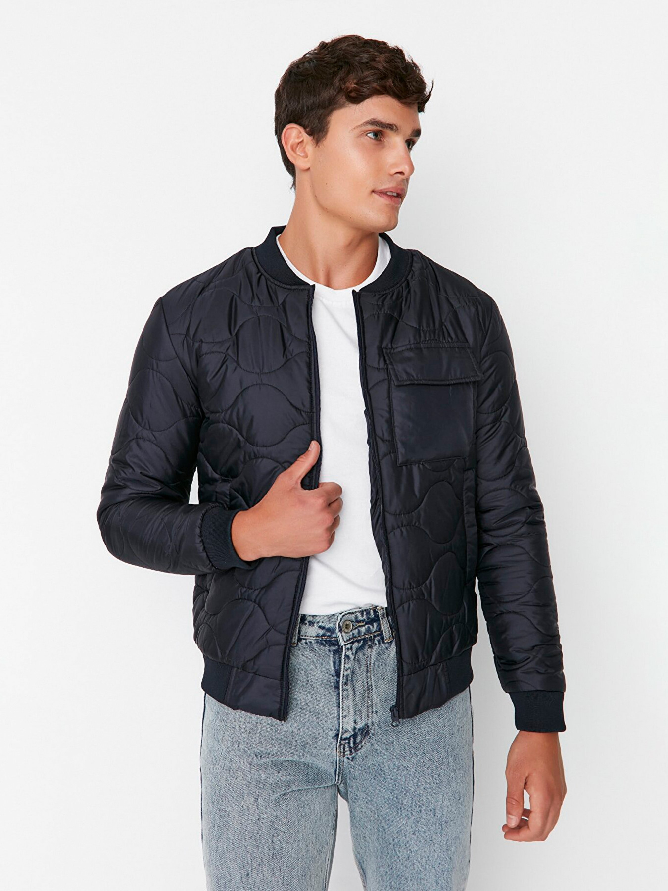 Бомбер Trendyol модель TMNAW23MO00050/Lacivert Фото