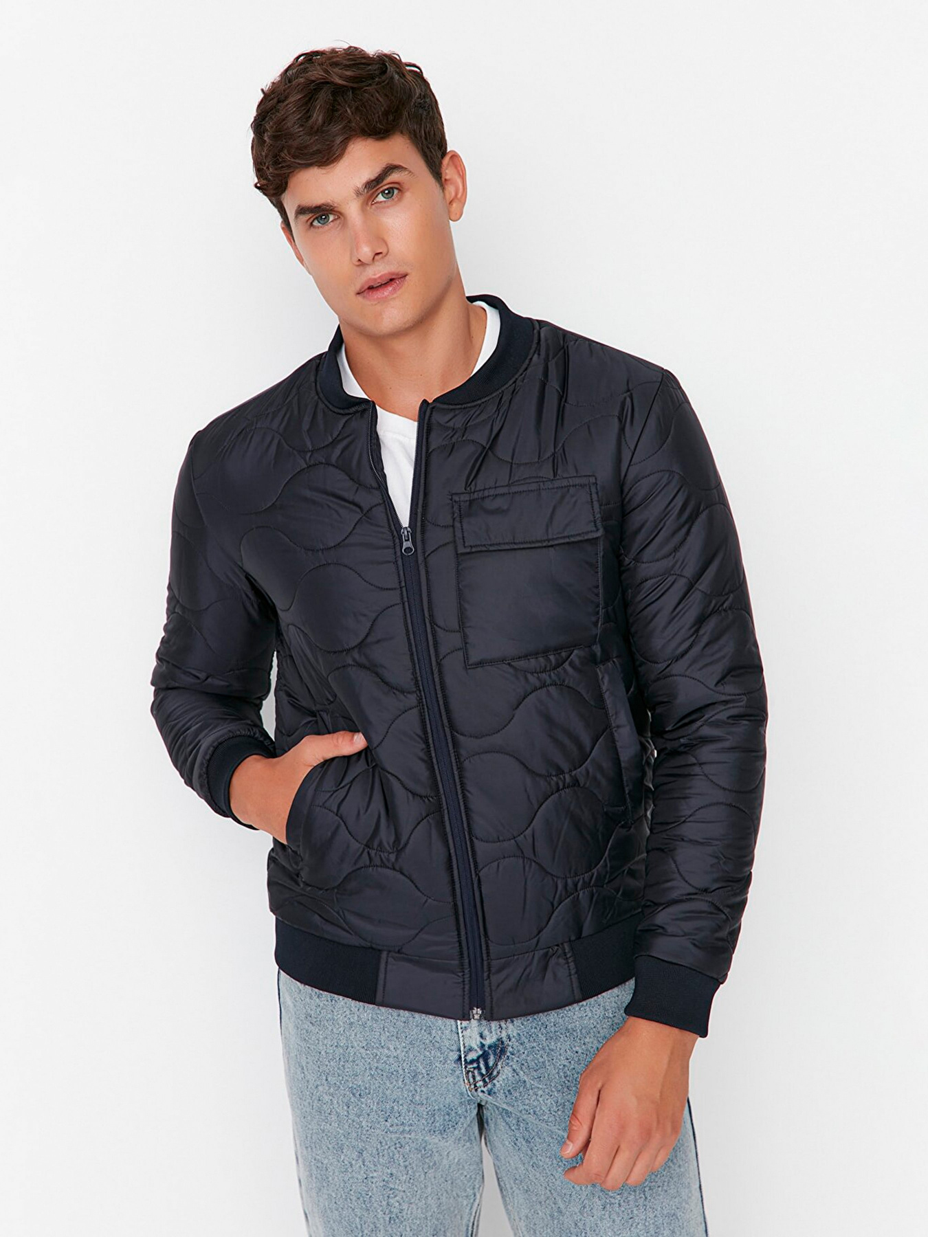 Бомбер Trendyol модель TMNAW23MO00050/Lacivert Фото