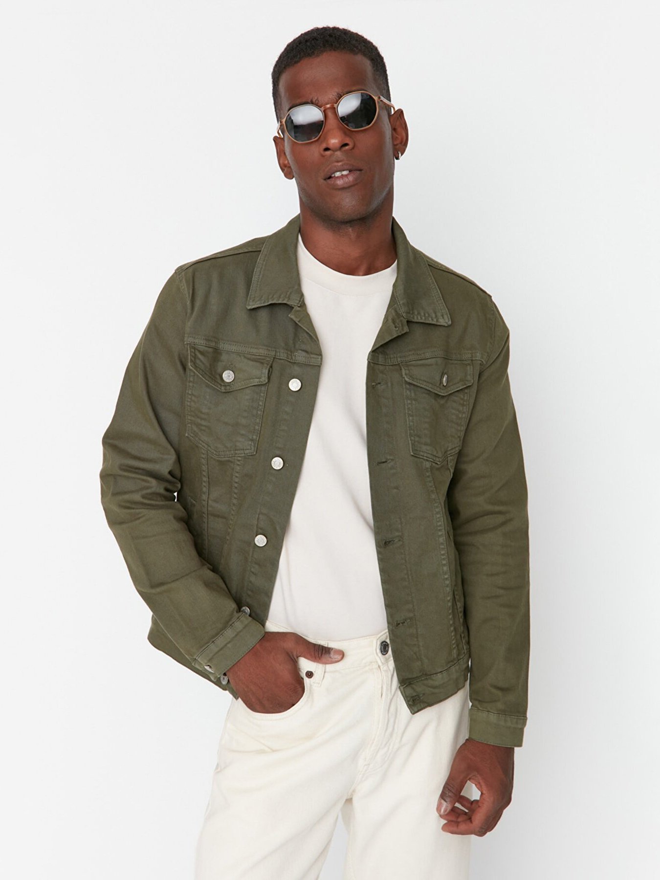 Джинсова куртка Trendyol Модель TMNSS20CE0113/Haki Фото