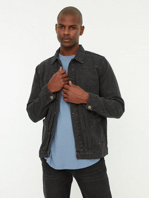 Джинсовая куртка Trendyol модель TMNSS21CE0169/Gri Фото