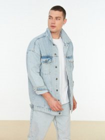 Джинсова куртка Trendyol модель TMNSS22CE0160/Mavi Фото