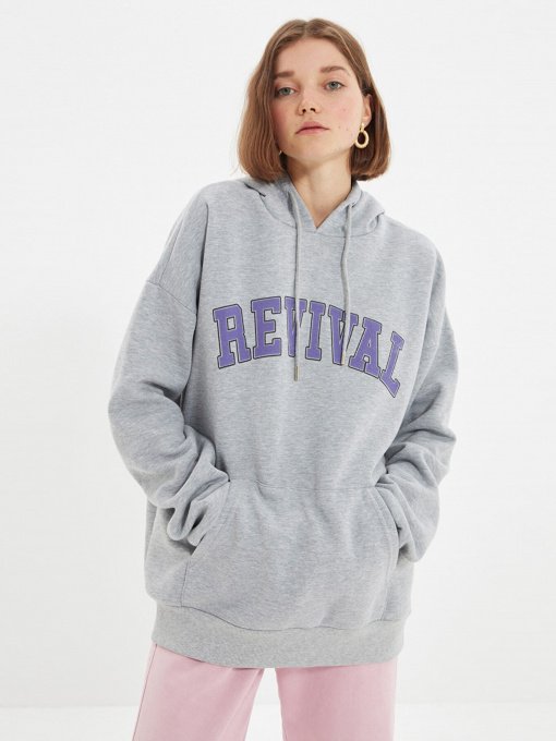 Худи Trendyol модель TMNAW22SW1462/Gri Фото