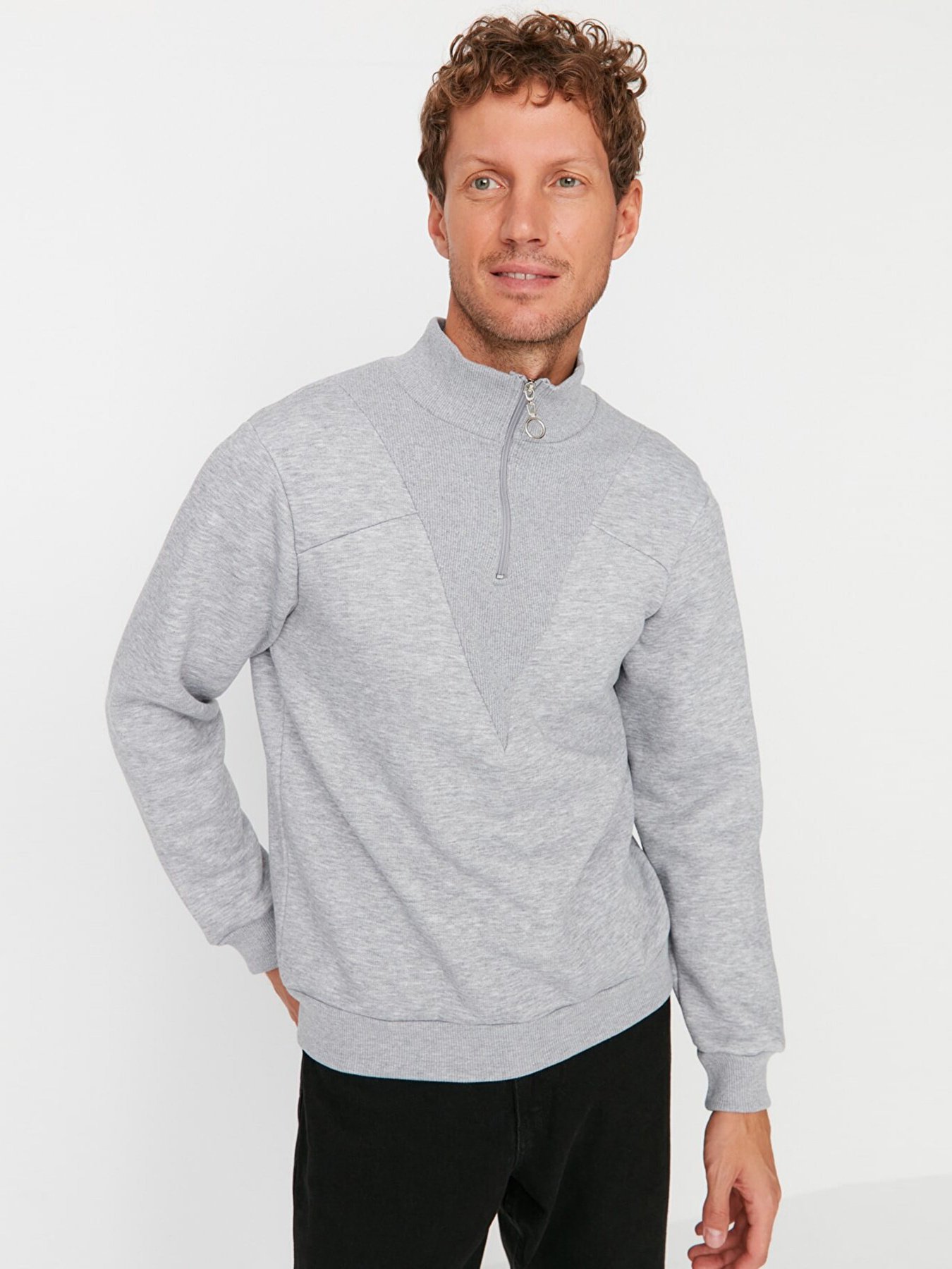 Джемпер Trendyol модель TMNAW23SW00269/Gri Melanj Джемпер Trendyol модель TMNAW23SW00269/Gri Melanj Фото