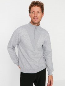 Джемпер Trendyol модель TMNAW23SW00269/Gri Melanj Джемпер Trendyol модель TMNAW23SW00269/Gri Melanj Фото