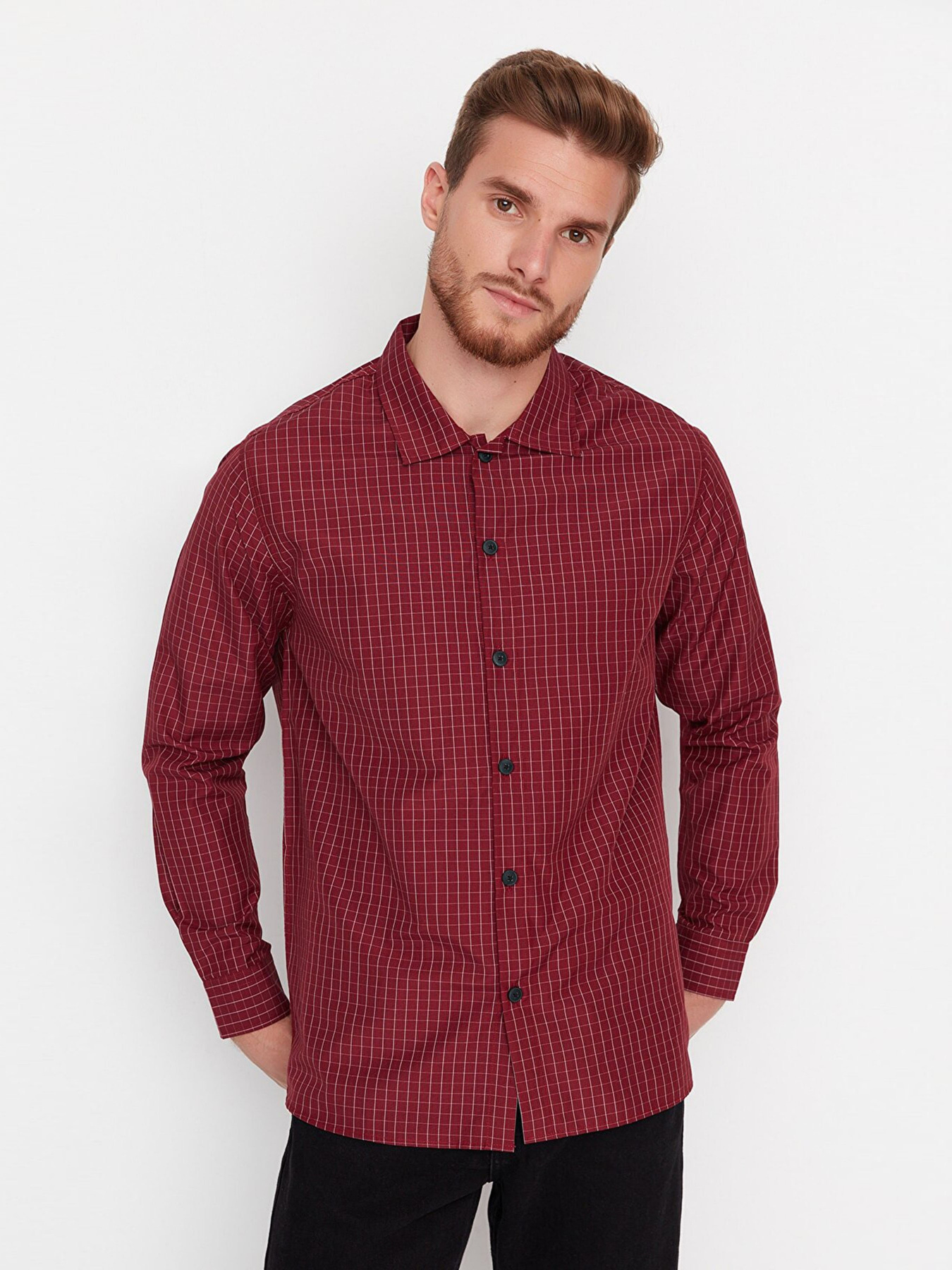 Рубашка Trendyol модель TMNAW23GO00016/Bordo Фото