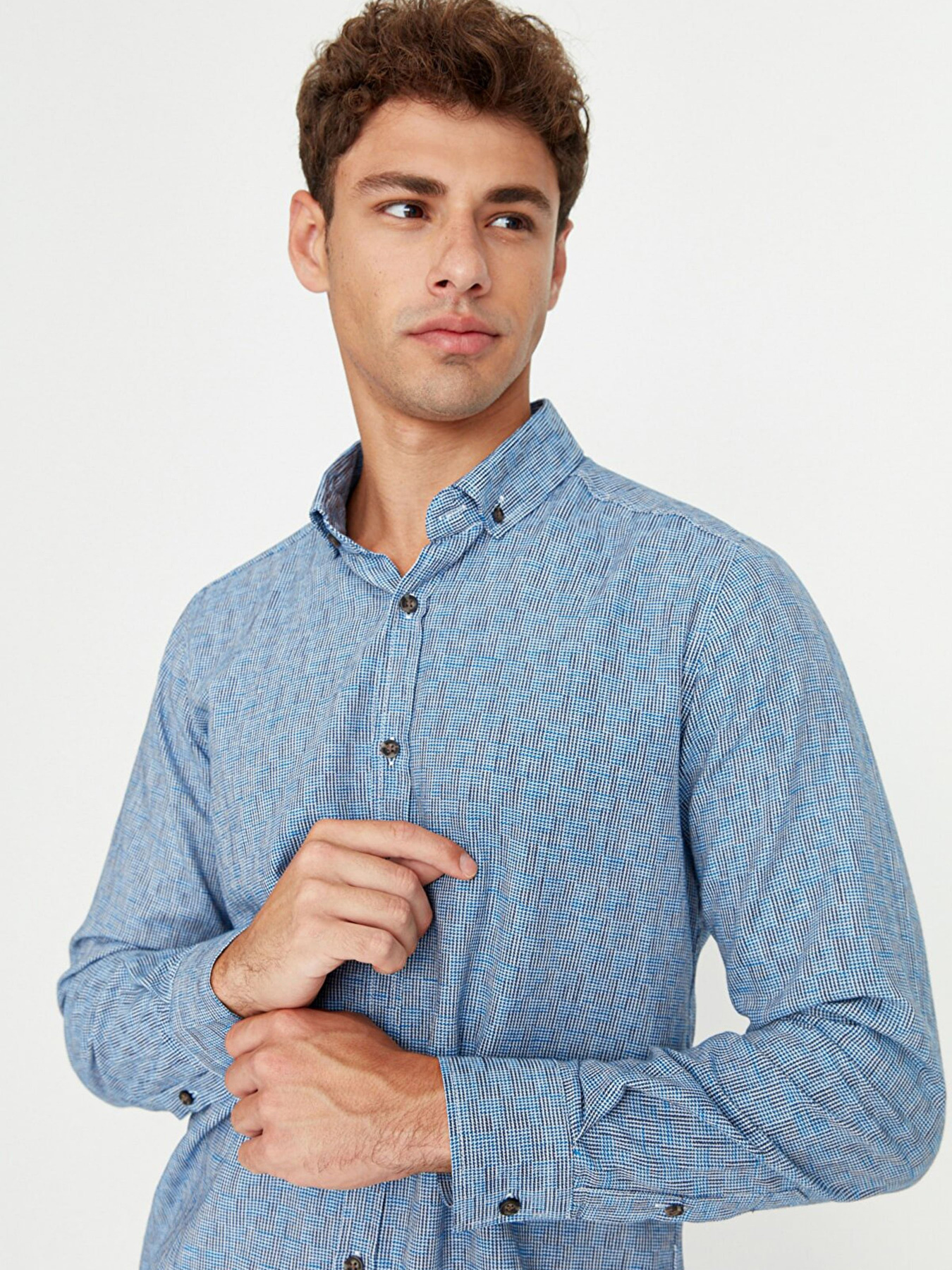 Сорочка повсякденна Trendyol модель TMNAW23GO00076/Mavi Фото