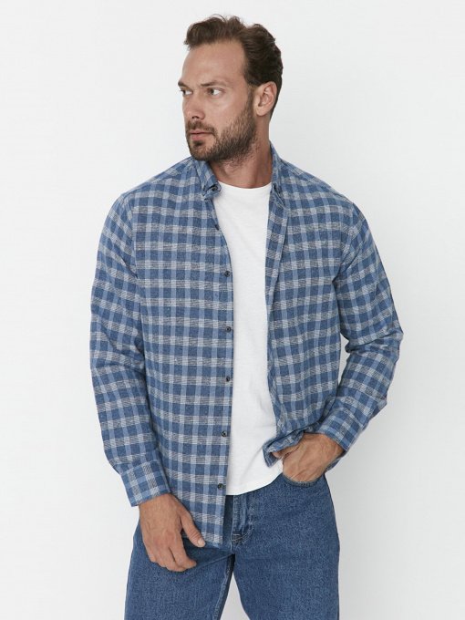 Сорочка Trendyol модель TMNAW23GO00174/Mavi Фото