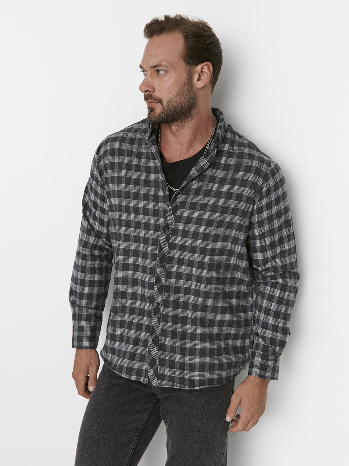 Рубашка Trendyol модель TMNAW23GO00174/Siyah Фото