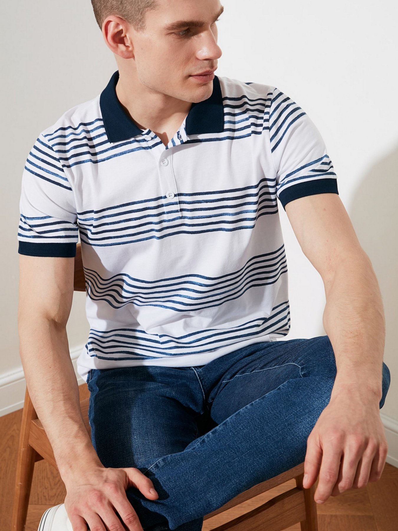 Поло Trendyol модель TMNSS21PO0099/Beyaz Фото