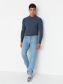 Прямі джинси Trendyol модель TMNAW23JE00038/Mavi Прямі джинси Trendyol модель TMNAW23JE00038/Mavi Фото