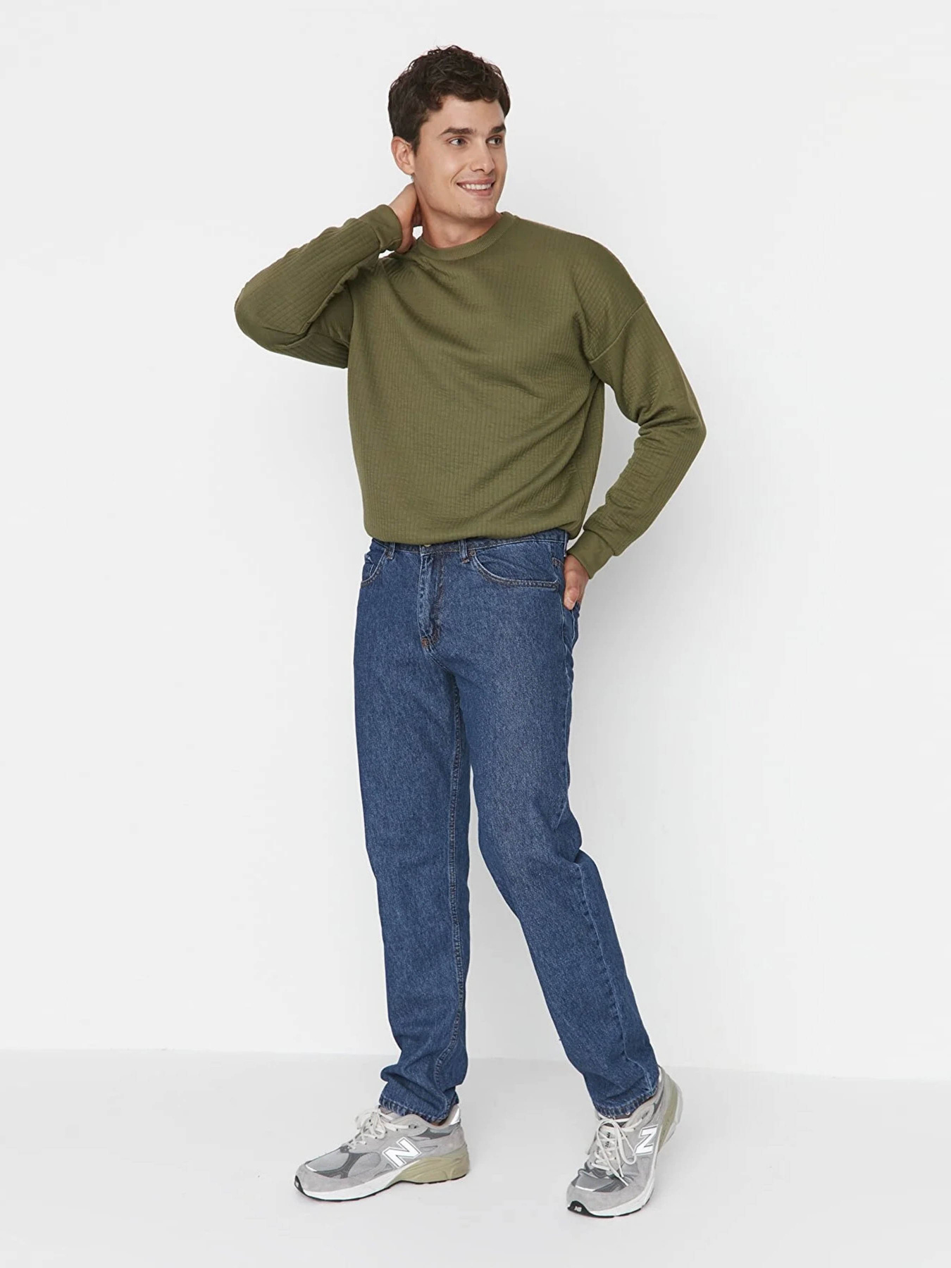 Прямые джинсы Trendyol модель TMNAW23JE00039/Indigo Фото