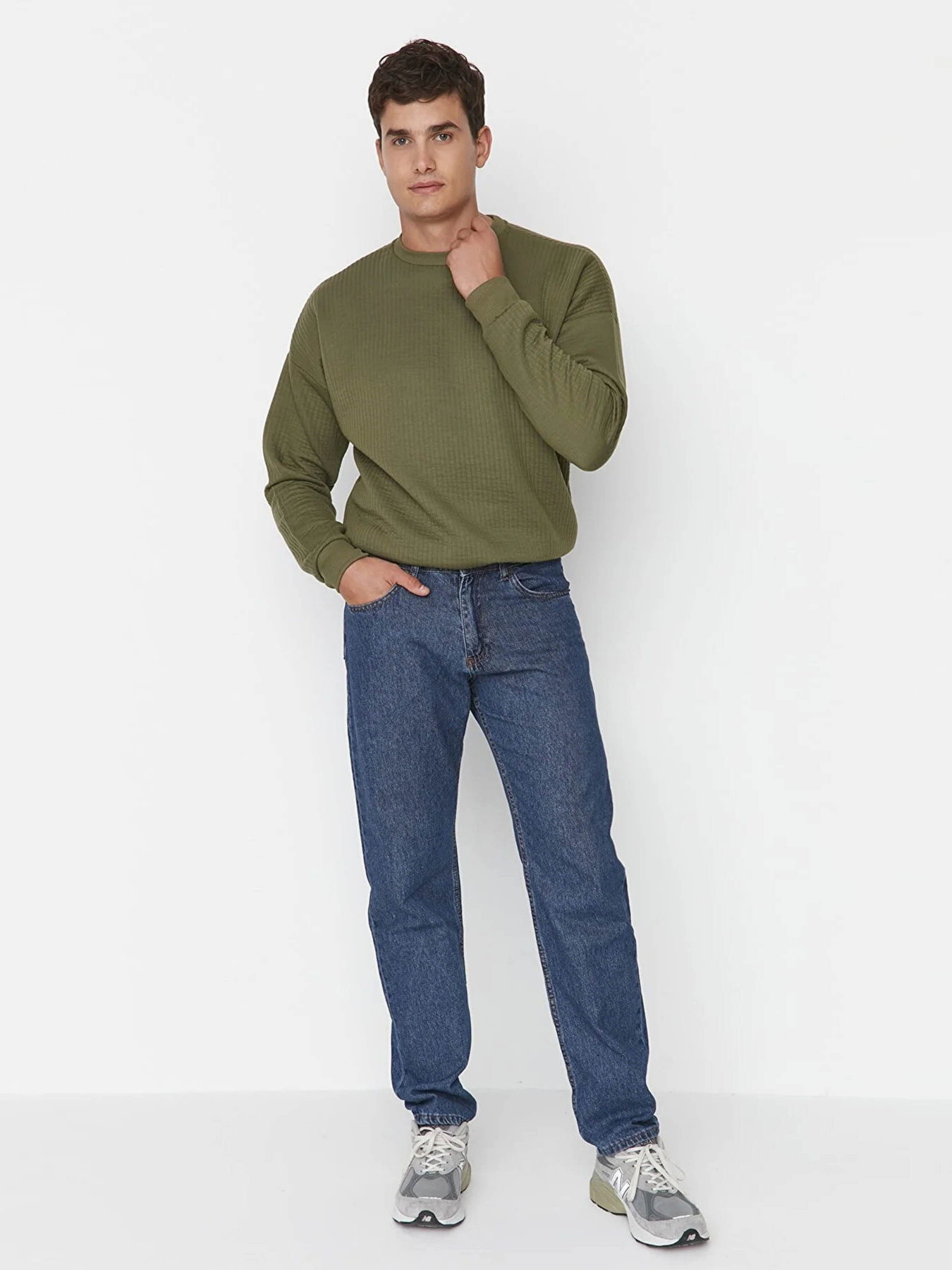 Прямі джинси Trendyol модель TMNAW23JE00039/Indigo Фото