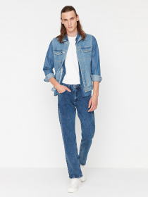 Прямые джинсы Trendyol модель TMNAW23JE00101/Lacivert Фото