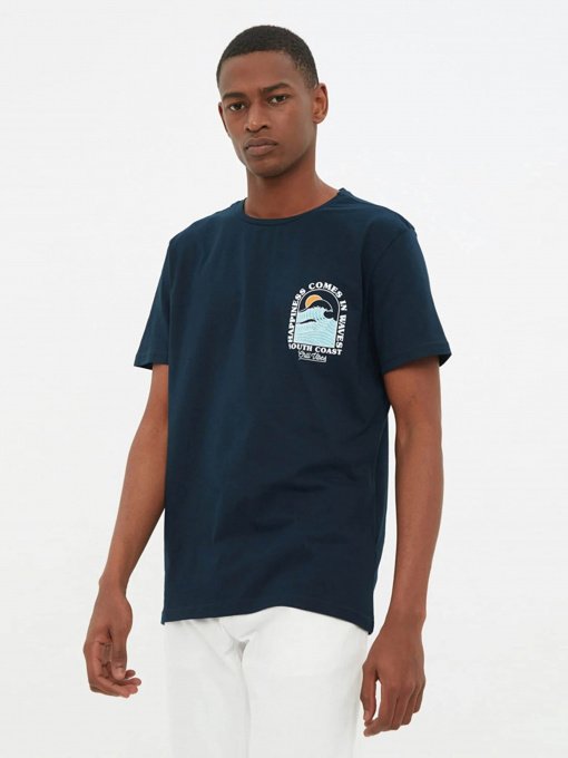 Футболка Trendyol модель TMNSS21TS3268/Lacivert Фото