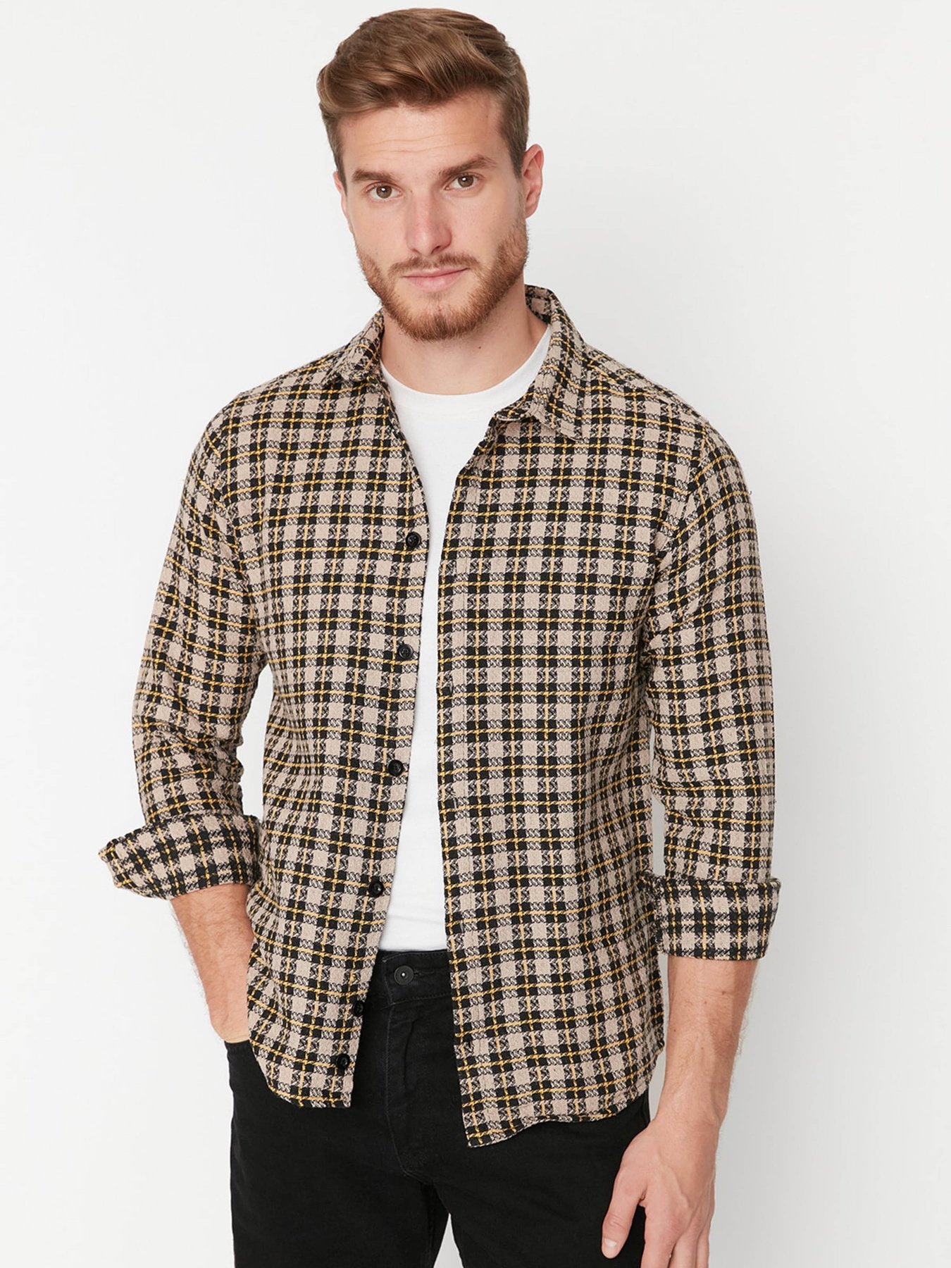 Сорочка повсякденна Trendyol модель TMNAW23GO00071/Camel Фото