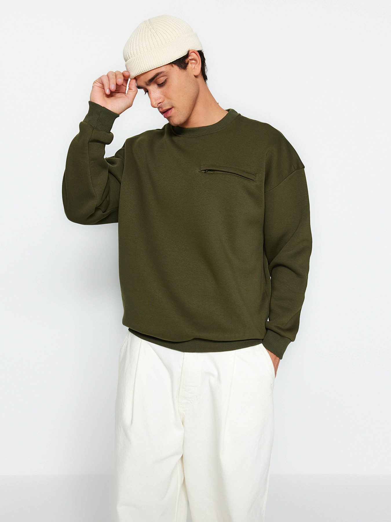 Свитшот Trendyol модель TMNAW24SW00007/Haki*004 Фото