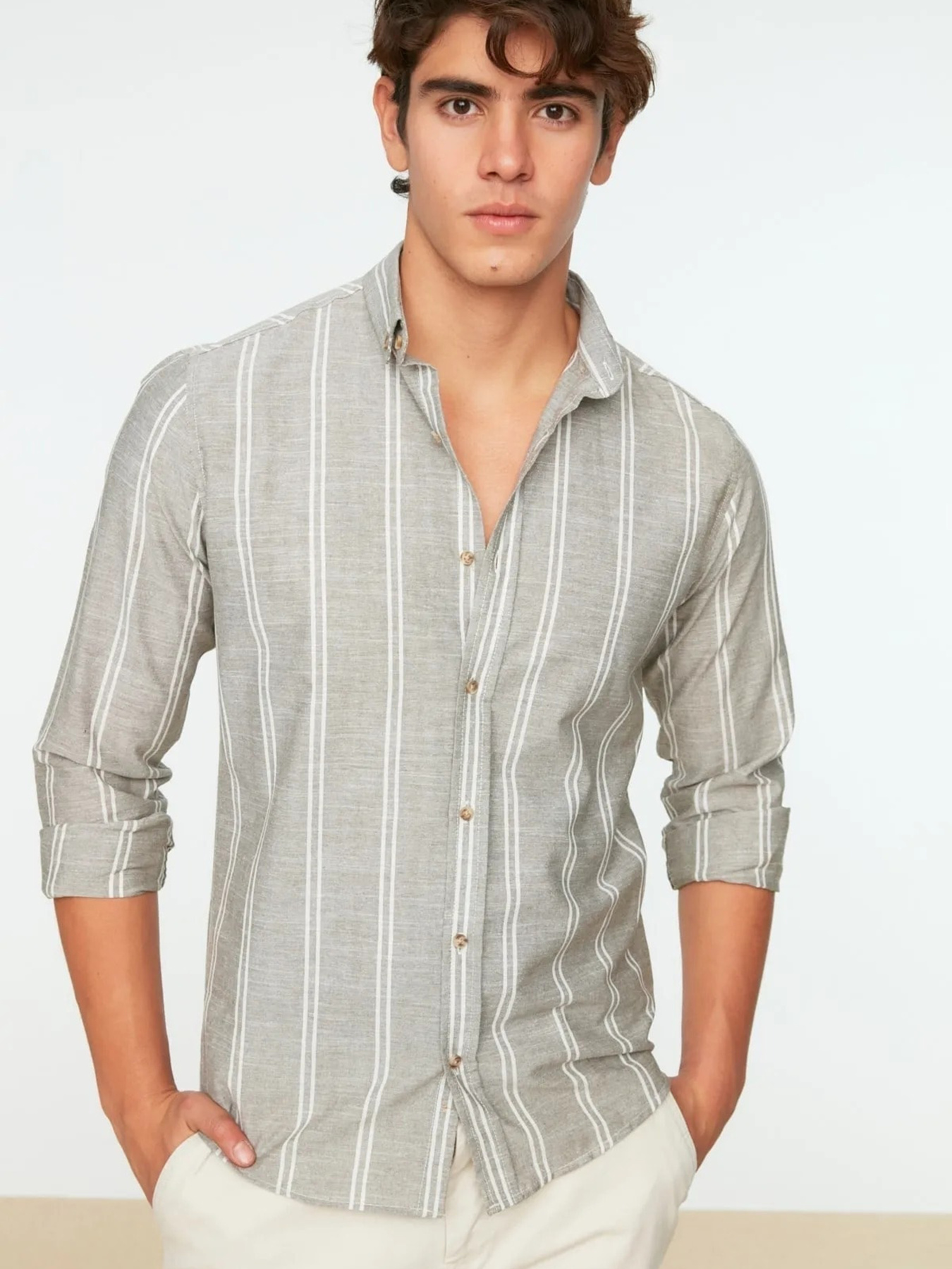 Рубашка Trendyol модель TMNSS20GO0092/Haki Фото