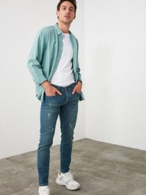 Скинни джинсы Trendyol Skinny модель TMNSS20JE0304/Indigo Фото