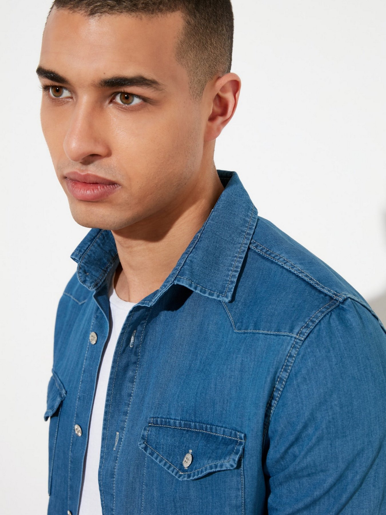 Рубашки Trendyol модель TMNSS21GO0715/Mavi Фото