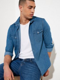 Рубашки Trendyol модель TMNSS21GO0715/Mavi Фото