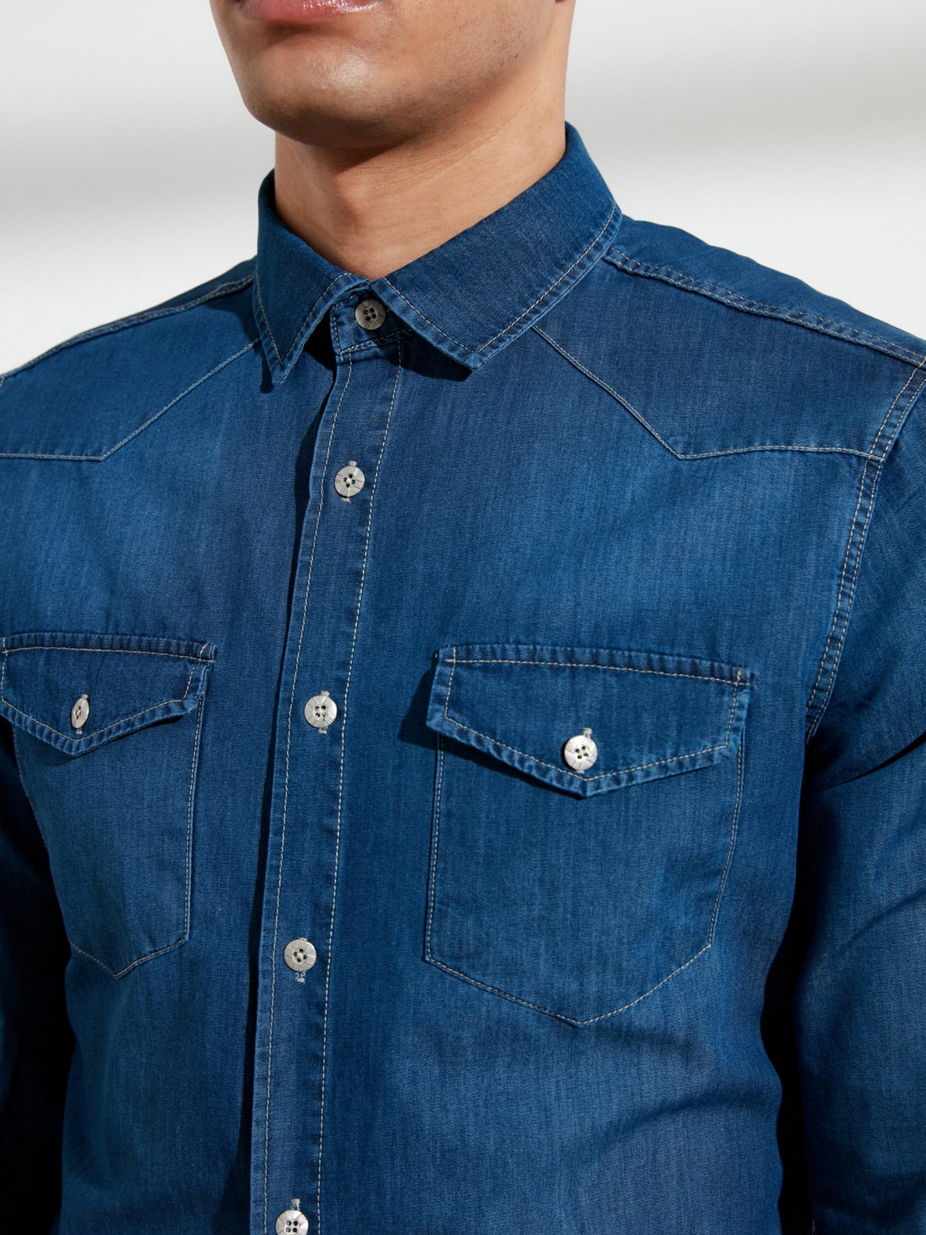 Рубашка Trendyol модель TMNSS21GO0715/Indigo Фото