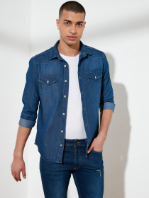 Рубашка Trendyol модель TMNSS21GO0715/Indigo Фото