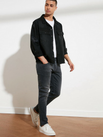 Зауженные джинсы Trendyol Slim модель TMNSS21JE0068/Antrasit Фото