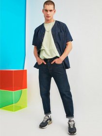 Бойфренды Trendyol Slim модель TMNSS21JE0203/Lacivert Фото