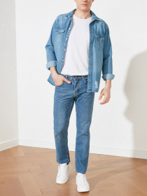Прямі джинси Trendyol Straight модель TMNSS21JE0810/Indigo Прямі джинси Trendyol Straight модель TMNSS21JE0810/Indigo Фото