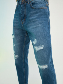 Бойфренды Trendyol Slim Crop модель TMNSS21JE0370/Indigo Фото