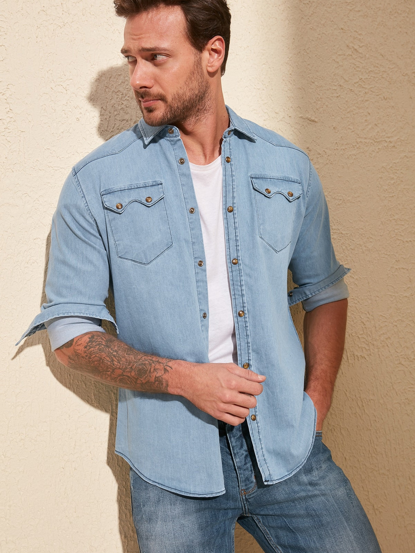 Рубашка Trendyol модель TMNSS20GO0106/Mavi Фото