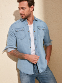 Рубашка Trendyol модель TMNSS20GO0106/Mavi Фото