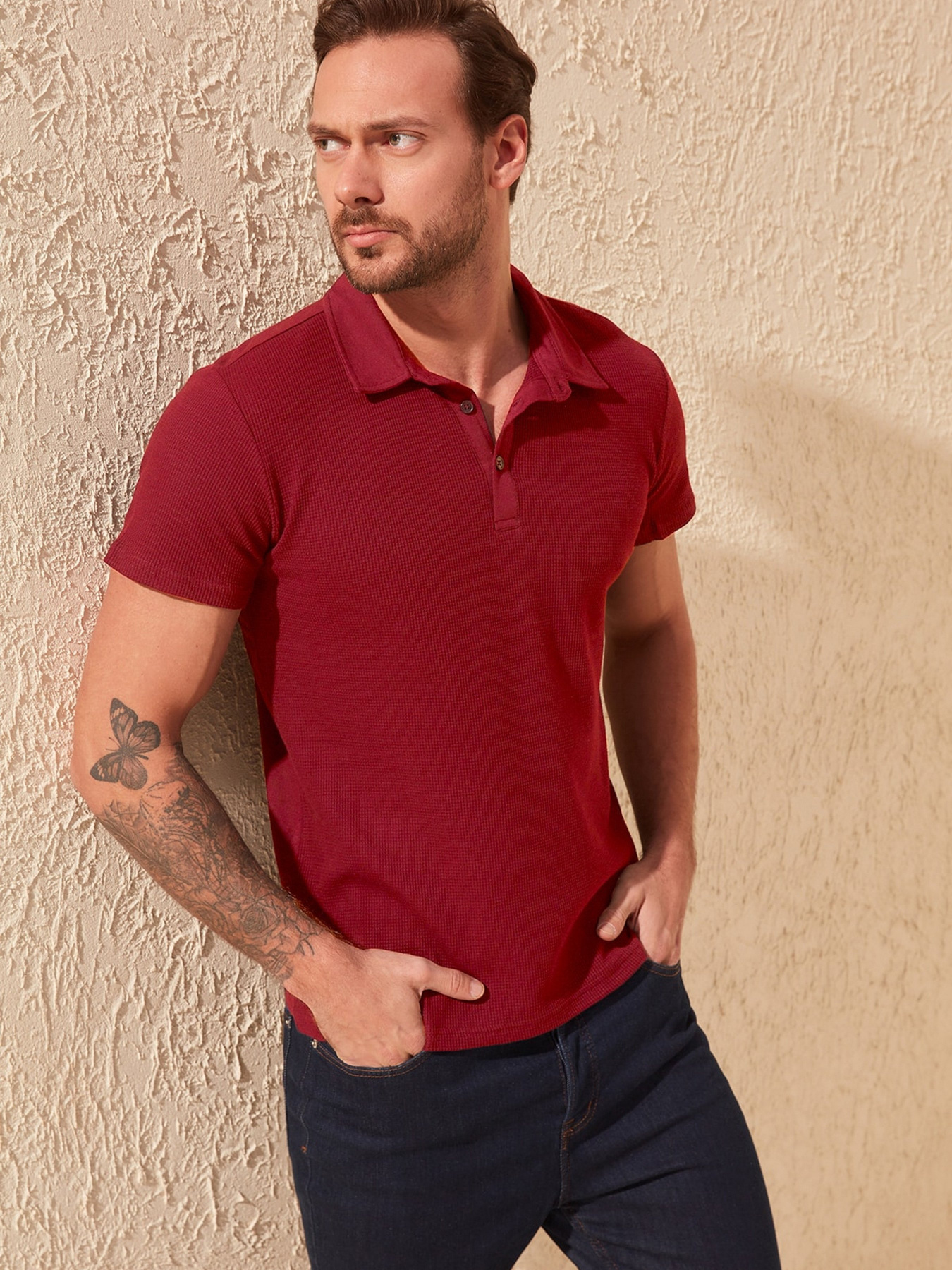 Поло Trendyol модель TMNSS20PO0002/Bordo Фото