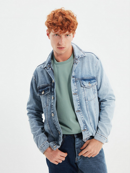 Джинсовая куртка Trendyol модель TMNAW22CE0018/Mavi Фото