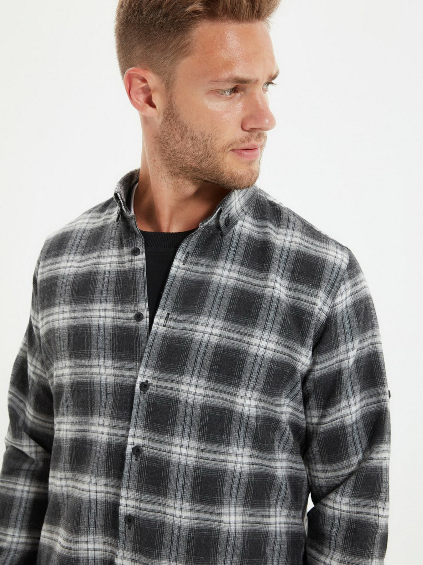 Рубашка Trendyol модель TMNAW22GO0357/Gri Фото