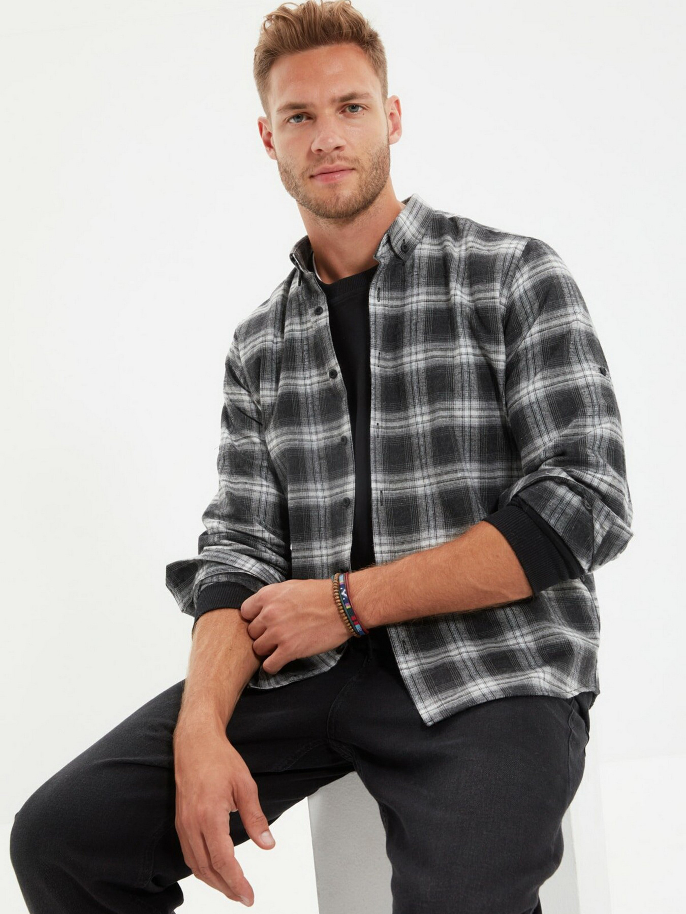 Рубашка Trendyol модель TMNAW22GO0357/Gri Фото