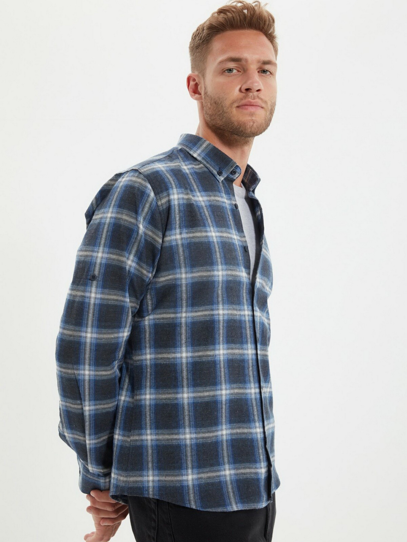 Рубашка Trendyol модель TMNAW22GO0357/Indigo Фото