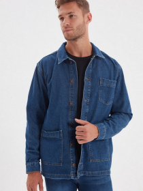 Джинсова куртка Trendyol Модель TMNAW22CE0095/Indigo Фото