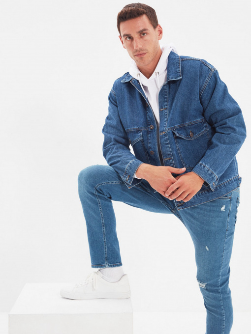 Джинсова куртка Trendyol модель TMNAW22CE0096/Indigo Фото