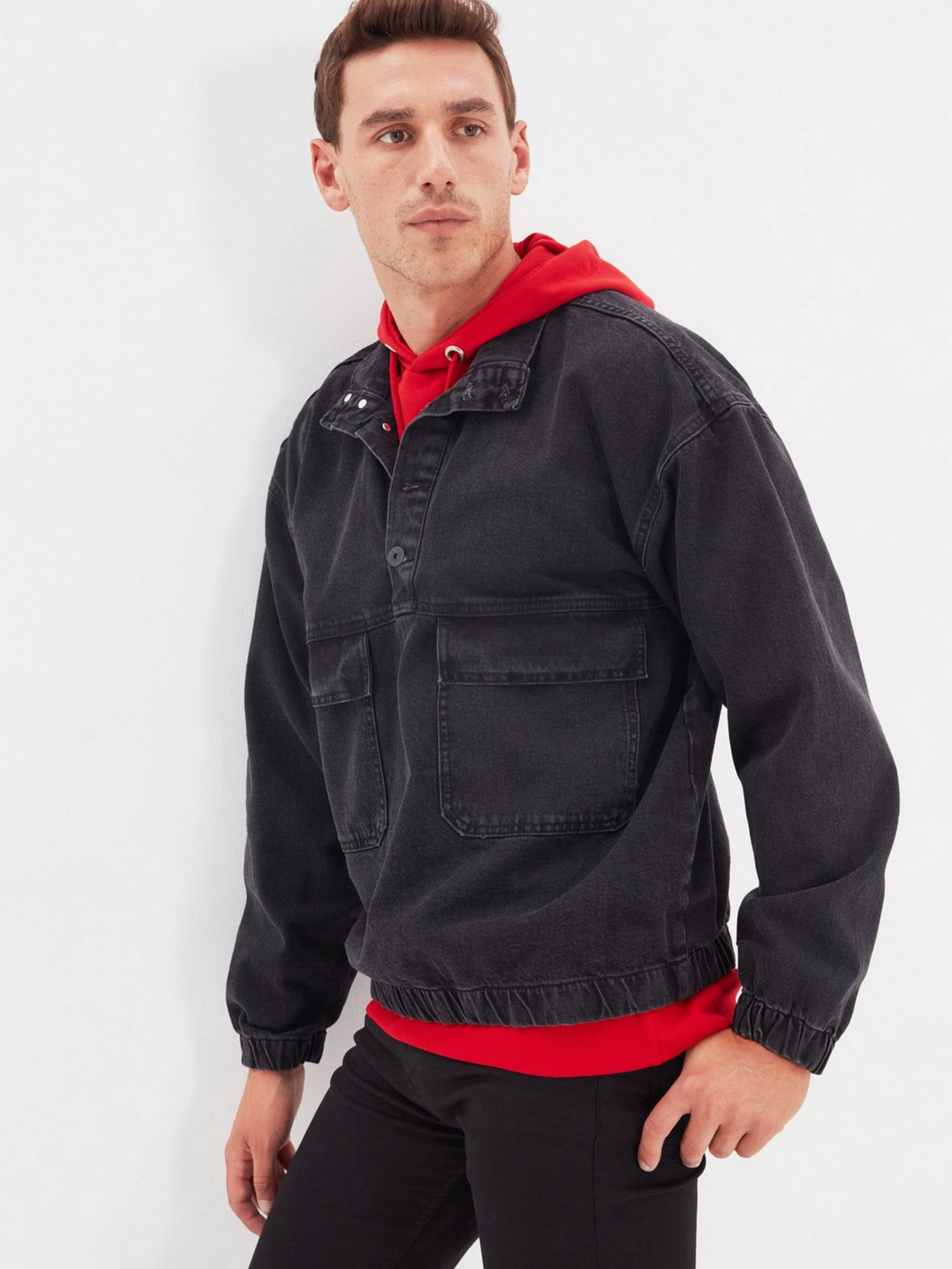 Джинсовая куртка Trendyol модель TMNAW22CE0097/Antrasit Фото